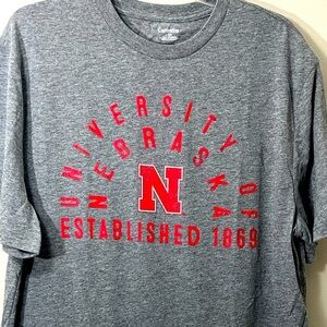 Captivating University Of Nebraska Short Sleeve‎ T Shirt Mens Large Gray NWOT